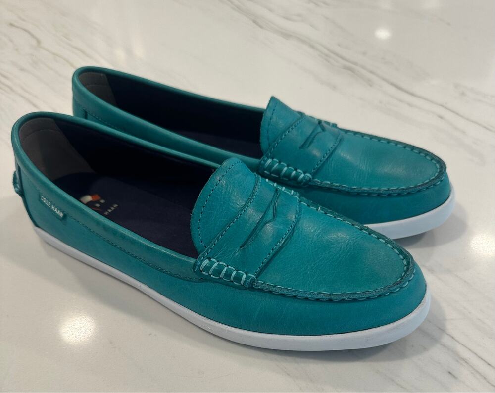 Cole Haan Pinch Weekender Penny Loafers Women's 9.5B Teal Leather  Comfort Shoes
